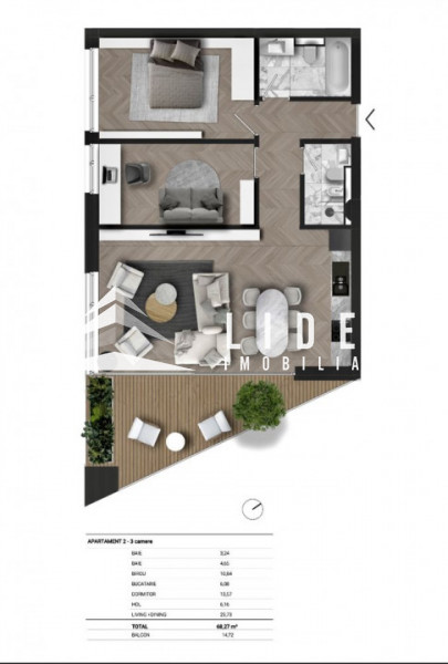 Apartament 3 camere imobil nou strada Taietura Turcului 
