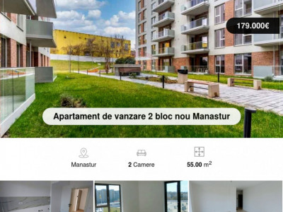 Apartament de vanzare 2 bloc nou Manastur