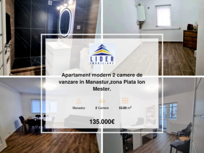 Apartament modern 2 camere de vanzare in Manastur,zona Piata Ion Mester.