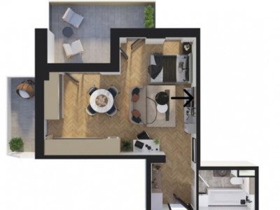 Apartament de vanzare tip studio imobil nou zona Terapia
