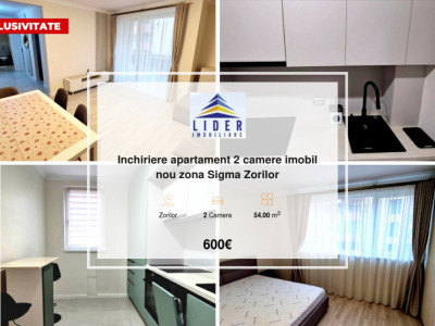 Inchiriere apartament 2  camere imobil  nou zona Sigma Zorilor 