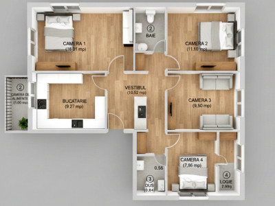 Apartament de vanzare 4 camere decomandat, Manastur 